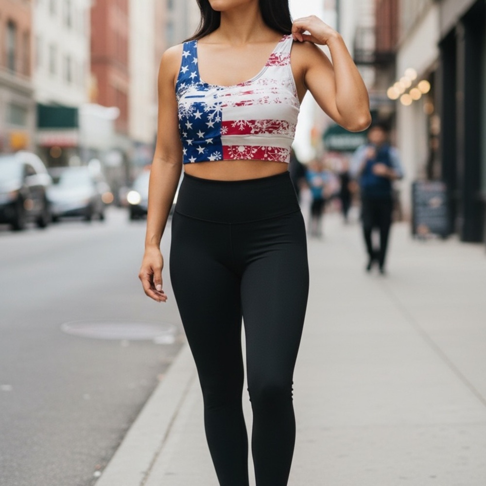 American Flag Crop Top